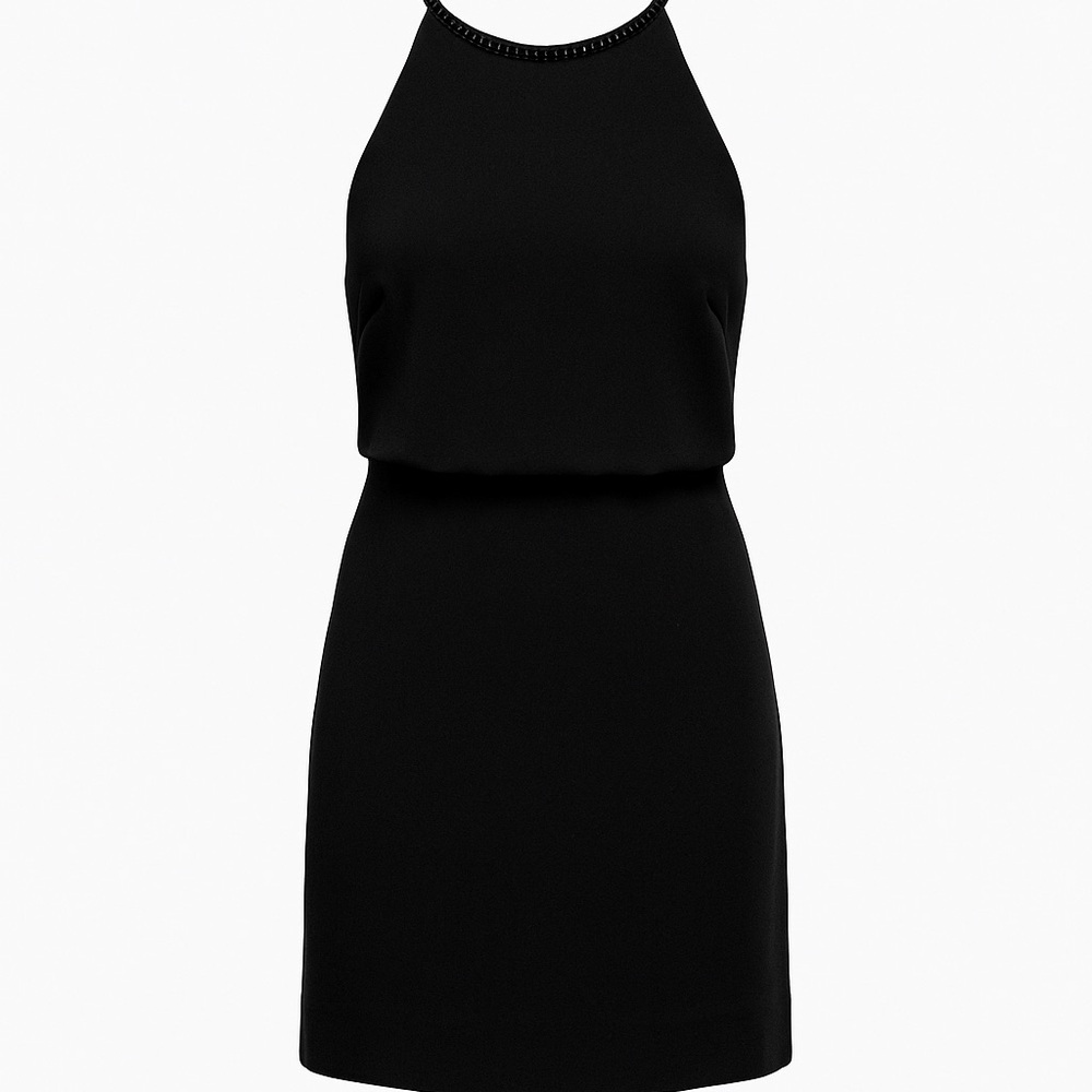 The Kooples Black Crepe Chain T-BACK Dress